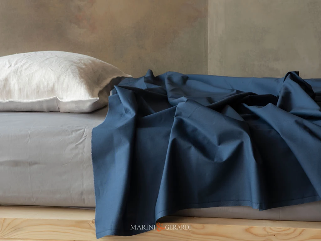 Tesuuto cotone percalle blu navy lenzuola letto Tesuuto cotone percalle blu navy lenzuola letto