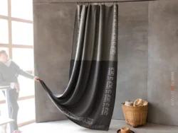 Tende design soggiorno moderno oscuranti lino grigio