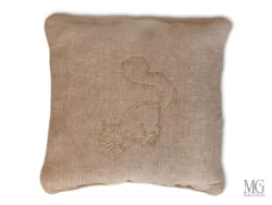 Cuscini ricamati design scoiattolo in juta cotone soggetti cc094