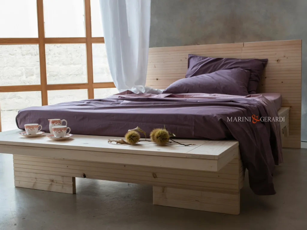 Letto matrimoniale legno massello naturale gastone GASTONE - Letto Matrimoniale alla Francese legno massello naturale