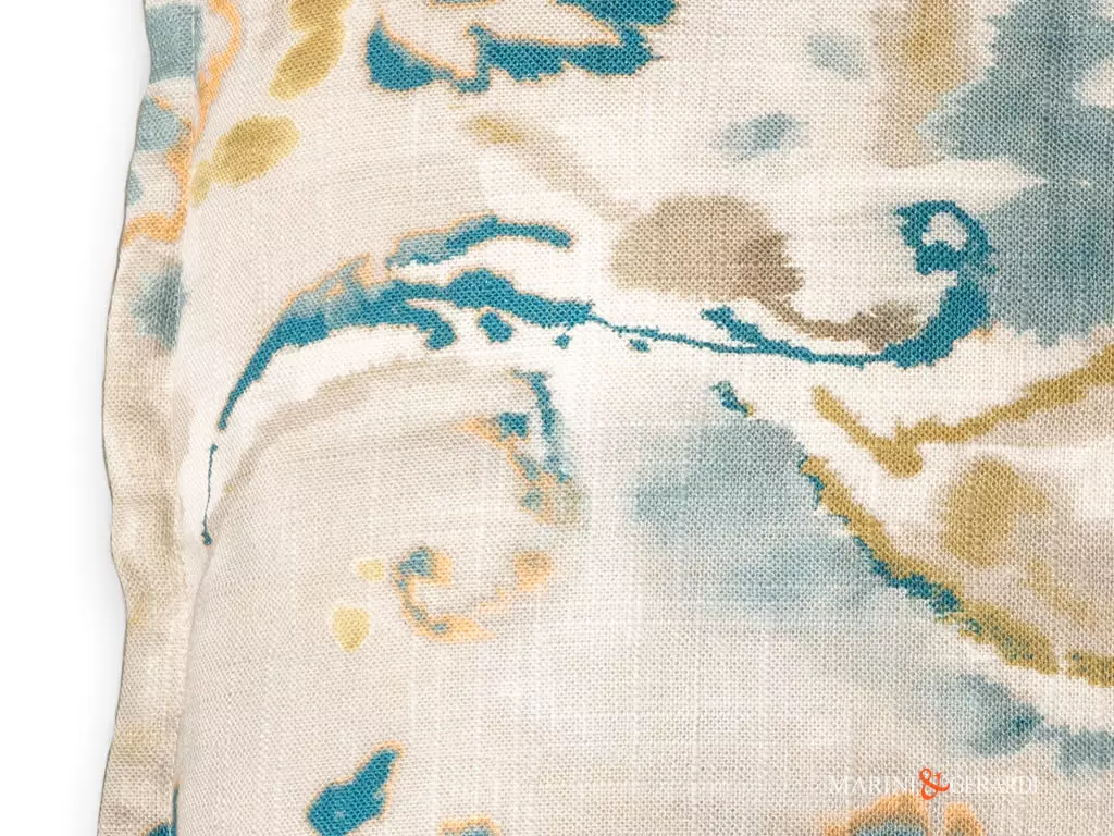 Cuscini decorativi letto tessuto lino viscosa giallo azzurro Cuscini decorativi letto tessuto lino viscosa giallo azzurro